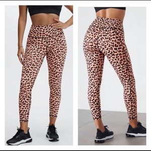 Fabletics Leopard Print Leggings EUC